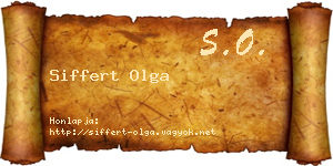 Siffert Olga névjegykártya