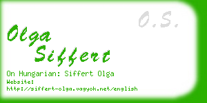 olga siffert business card